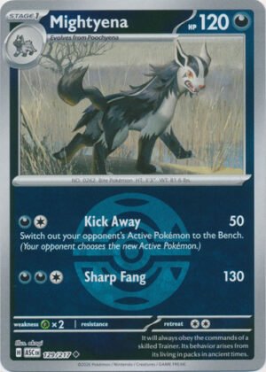 ME Ascended Heroes 129/217 Mightyena (Reverse Holo BALL SYMBOL)