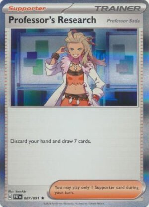 SV Paldean Fates 087/091 Professor's Research [Sada] (Holo)