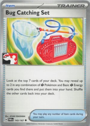 SV Twilight Masquerade 143/167 Bug Catching Set (Prize Pack League Promo Non-Holo Left Side Stamp)