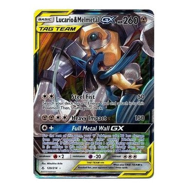 SM Unbroken Bonds 120/214 Lucario & Melmetal GX (Half Art Tag Team)