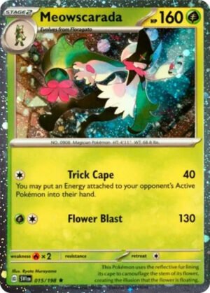 Scarlet & Violet (Base Set) 015/198 Meowscarada (Cosmo Holo)