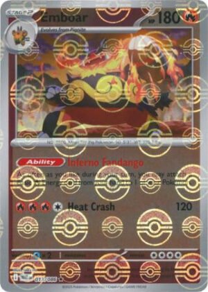 SV White Flare 013/086 Emboar (POKE BALL Reverse Holo)