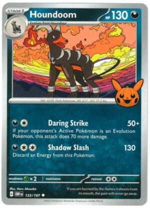 SV Obsidian Flames 133/197 Houndoom (Pikachu Pumpkin Stamp)