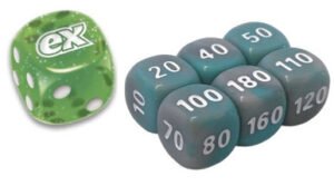 SV Temporal Forces Green Die w/ Grey & Turquoise (small) Dice