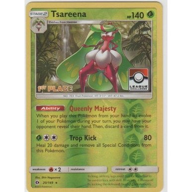 Sun and Moon (Base Set) 20/149 Tsareena (League Promo 2nd Place)