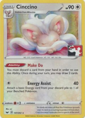 Sword & Shield (Base) 147/202 Cinccino (Prize Pack League Promo Holo)