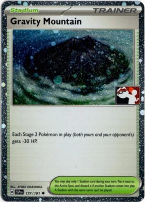 SV Surging Sparks 177/191 Gravity Mountain (Prize Pack League Promo Cosmo Holo)