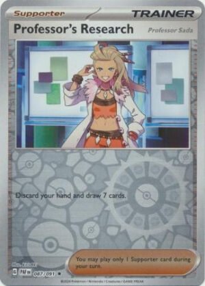 SV Paldean Fates 087/091 Professor's Research [Sada] (Reverse Holo)