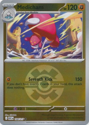 ME Ascended Heroes 104/217 Medicham (Reverse Holo BALL SYMBOL)