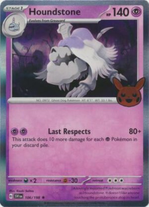 Scarlet & Violet (Base Set) 106/198 Houndstone (Pikachu Pumpkin Holo Stamp)
