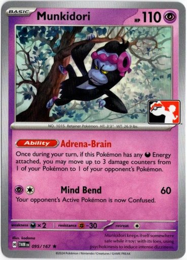 SV Twilight Masquerade 095/167 Munkidori (Prize Pack League Promo Non-Holo)