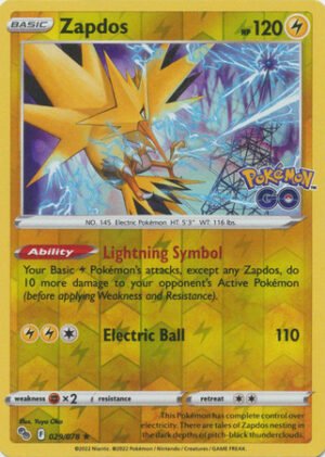 Pokemon GO 029/078 Zapdos (Reverse Holo)