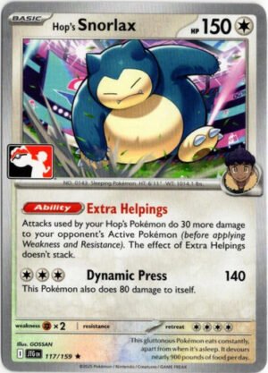 SV Journey Together 117/159 Hop's Snorlax (Prize Pack League Promo Non-Holo)