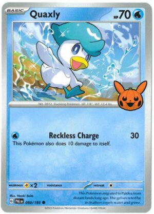 SV Paldea Evolved 050/193 Quaxly (Pikachu Pumpkin Stamp)