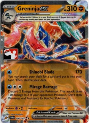 SV Twilight Masquerade 106/167 Greninja ex (Prize Pack League Promo)