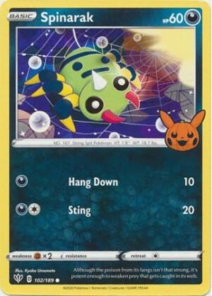 Darkness Ablaze 102/189 Spinarak (Pikachu Pumpkin Stamp)
