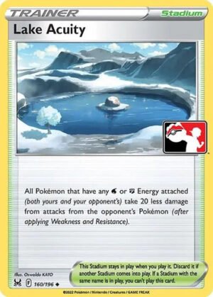 SWSH Lost Origin 160/196 Lake Acuity (Prize Pack League Promo Non-Holo)