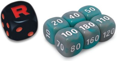 SV Destined Rivals Black & Red Team Rocket Die w/ Light Blue (small) Dice