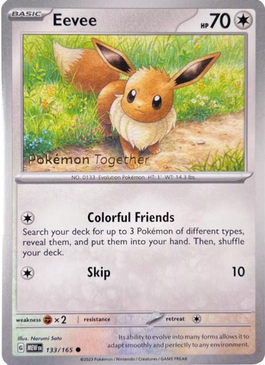 Scarlet & Violet 151 133/165 Eevee (Pokemon Together Stamp)
