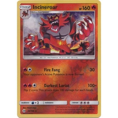 Sun and Moon (Base Set) 26/149 Incineroar (Reverse Holo)