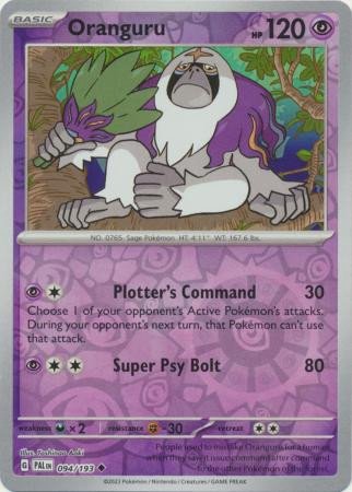 SV Paldea Evolved 094/193 Oranguru (Reverse Holo)