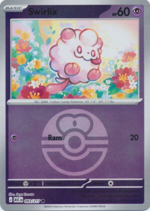 ME Ascended Heroes 093/217 Swirlix (Reverse Holo BALL SYMBOL)