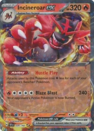 SV Temporal Forces 034/162 Incineroar ex (Half Art)
