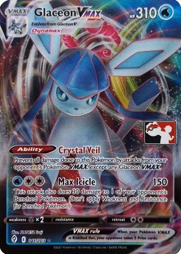 Evolving Skies 041/203 Glaceon VMAX (Prize Pack League Promo)