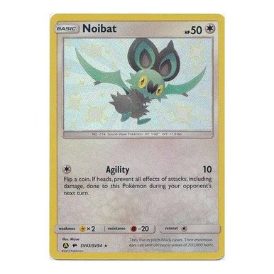 SM Burning Shadows SV43/SV94 Noibat (Hidden Fates Shiny Vault Holo)