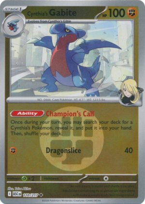 ME Ascended Heroes 110/217 Cynthia's Gabite (Reverse Holo ENERGY SYMBOL)