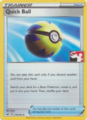 Sword & Shield (Base) 179/202 Quick Ball (Prize Pack League Promo Non-Holo)