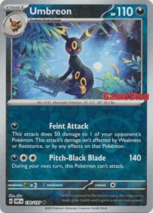 SV Obsidian Flames 130/197 Umbreon (Reverse Holo GameStop Stamp)