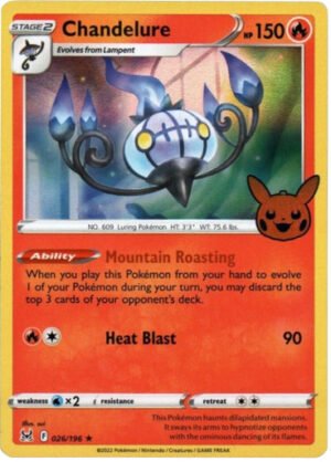 SWSH Lost Origin 026/196 Chandelure (Pikachu Pumpkin Holo Stamp)