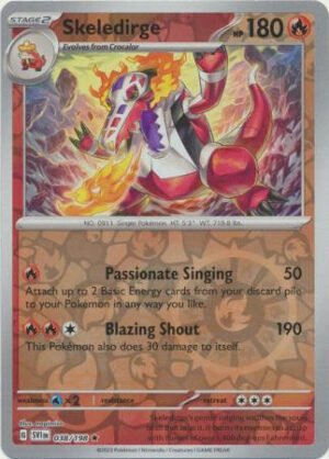 Scarlet & Violet (Base Set) 038/198 Skeledirge (Reverse Holo)
