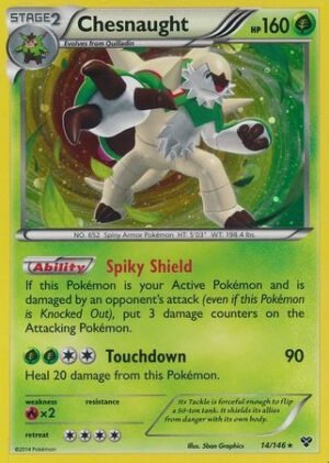 XY Base Set 14/146 Chesnaught (Cosmo Holo)