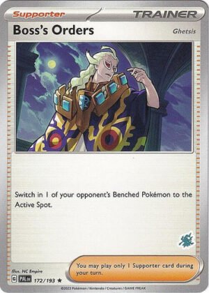 SV Paldea Evolved 172/193 Boss’s Orders [Ghetsis] (Darkrai Symbol)