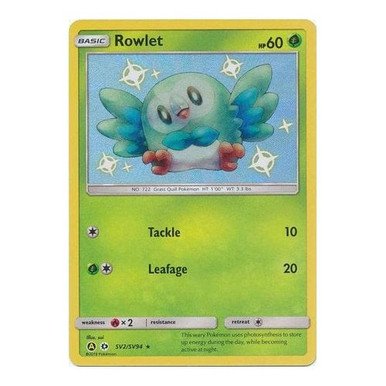 Sun and Moon (Base Set) SV2/SV94 Rowlet (Hidden Fates Shiny Vault Holo)
