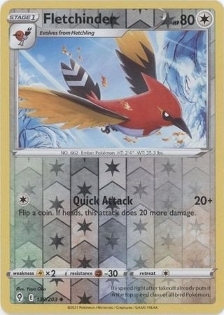Evolving Skies 139/203 Fletchinder (Reverse Holo)