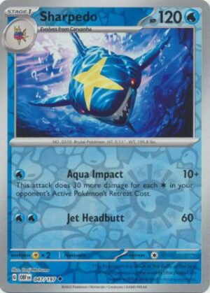 SV Obsidian Flames 047/197 Sharpedo (Reverse Holo)