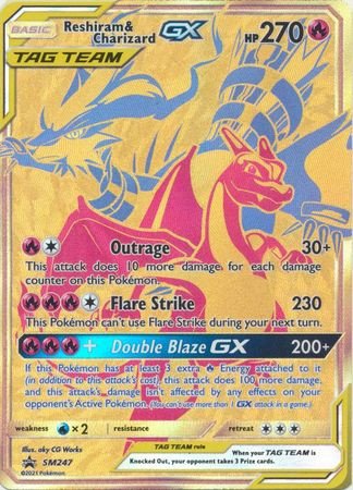 Sun & Moon Promo SM247 Reshiram & Charizard GX (TAG TEAM)
