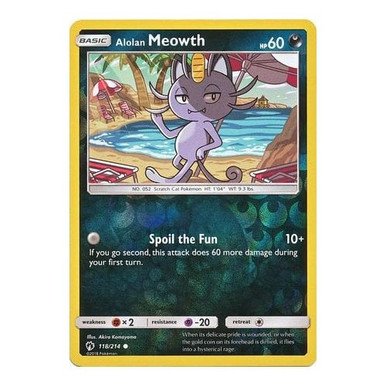 SM Lost Thunder 118/214 Alolan Meowth (Reverse Holo)