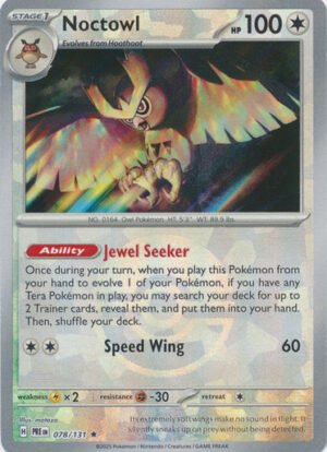 SV Prismatic Evolutions 078/131 Noctowl (POKE BALL Pattern Holo)