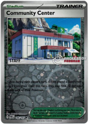SV Twilight Masquerade 146/167 Community Center Reverse Cosmo Holo Professor Program STAFF)