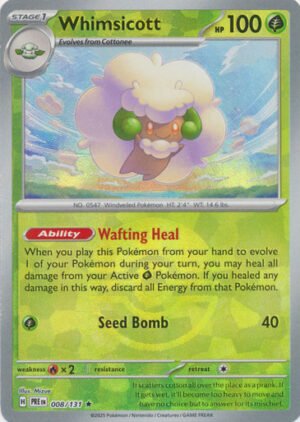 SV Prismatic Evolutions 008/131 Whimsicott (POKE BALL Pattern Holo)