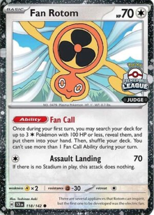 SV Stellar Crown 118/142 Fan Rotom (Premier Ball JUDGE League Promo)