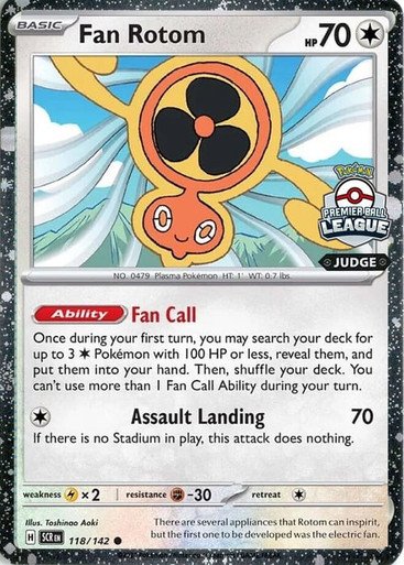 SV Stellar Crown 118/142 Fan Rotom (Premier Ball JUDGE League Promo)