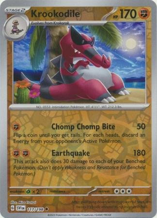 Scarlet & Violet (Base Set) 117/198 Krookodile (Reverse Holo)