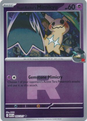 ME Ascended Heroes 097/217 Team Rocket's Mimikyu (Reverse Holo ROCKET SYMBOL)