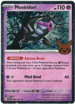 SV Twilight Masquerade 095/167 Munkidori (Pikachu Pumpkin Cosmo Holo Stamp)