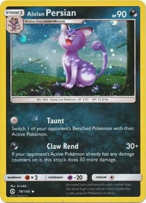 Sun and Moon (Base Set) 79/149 Alolan Persian (Cosmo Holo)
